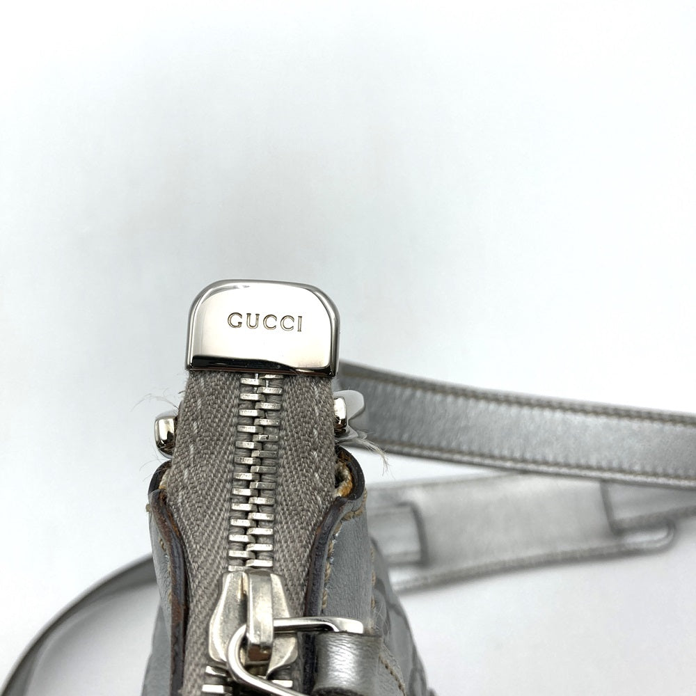 Gucci 203257 Abby Shoulder Bag Guccissima Leather Silver Pre-owned