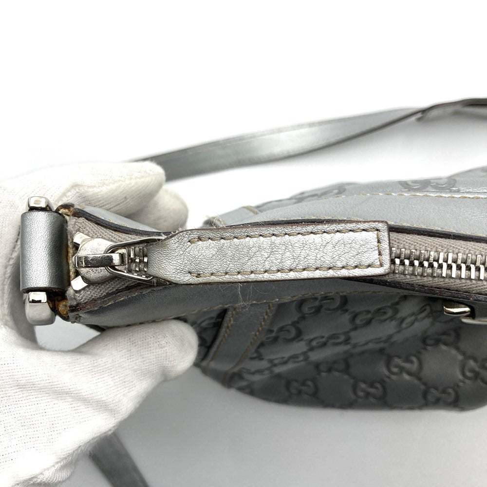 Gucci 203257 Abby Shoulder Bag Guccissima Leather Silver Pre-owned