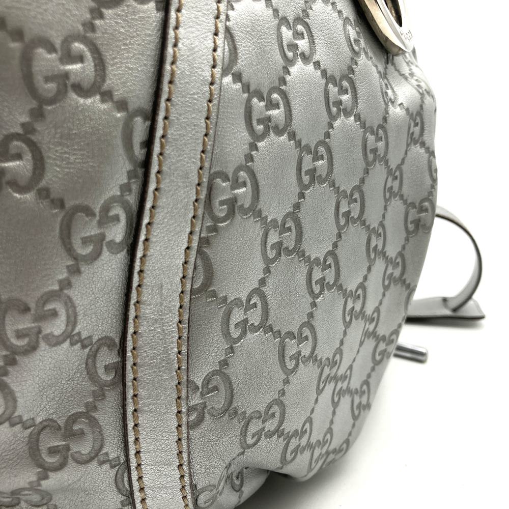 Gucci 203257 Abby Shoulder Bag Guccissima Leather Silver Pre-owned