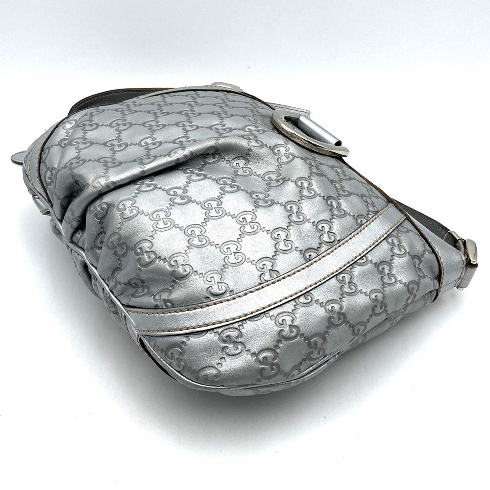 Gucci 203257 Abby Shoulder Bag Guccissima Leather Silver Pre-owned