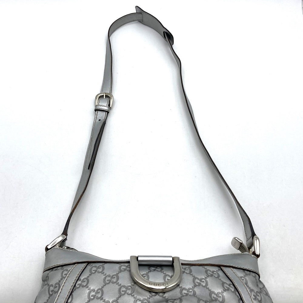 Gucci 203257 Abby Shoulder Bag Guccissima Leather Silver Pre-owned