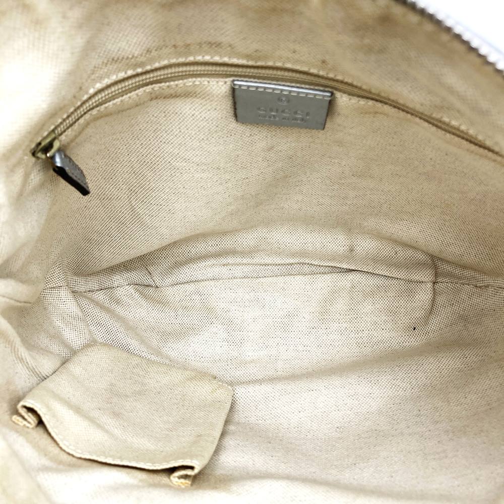 Gucci 203257 Abby Shoulder Bag Guccissima Leather Silver Pre-owned