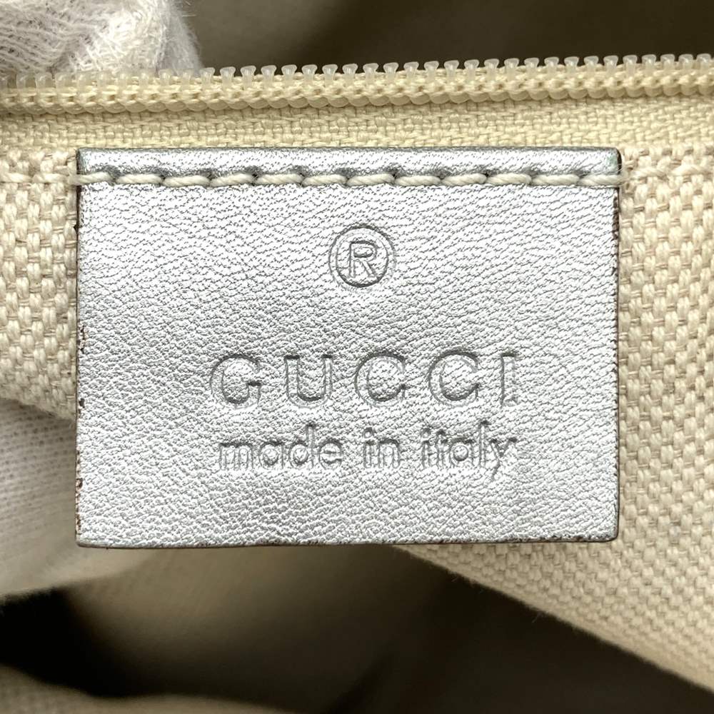 Gucci 203257 Abby Shoulder Bag Guccissima Leather Silver Pre-owned