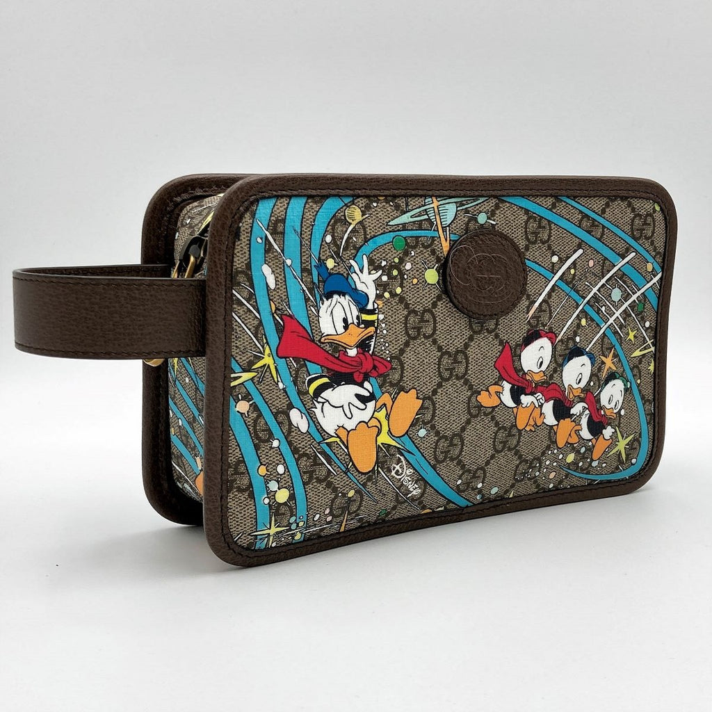 Gucci 647929 Disney Donald Duck Second Bag GG Supreme Brown Pre-owned