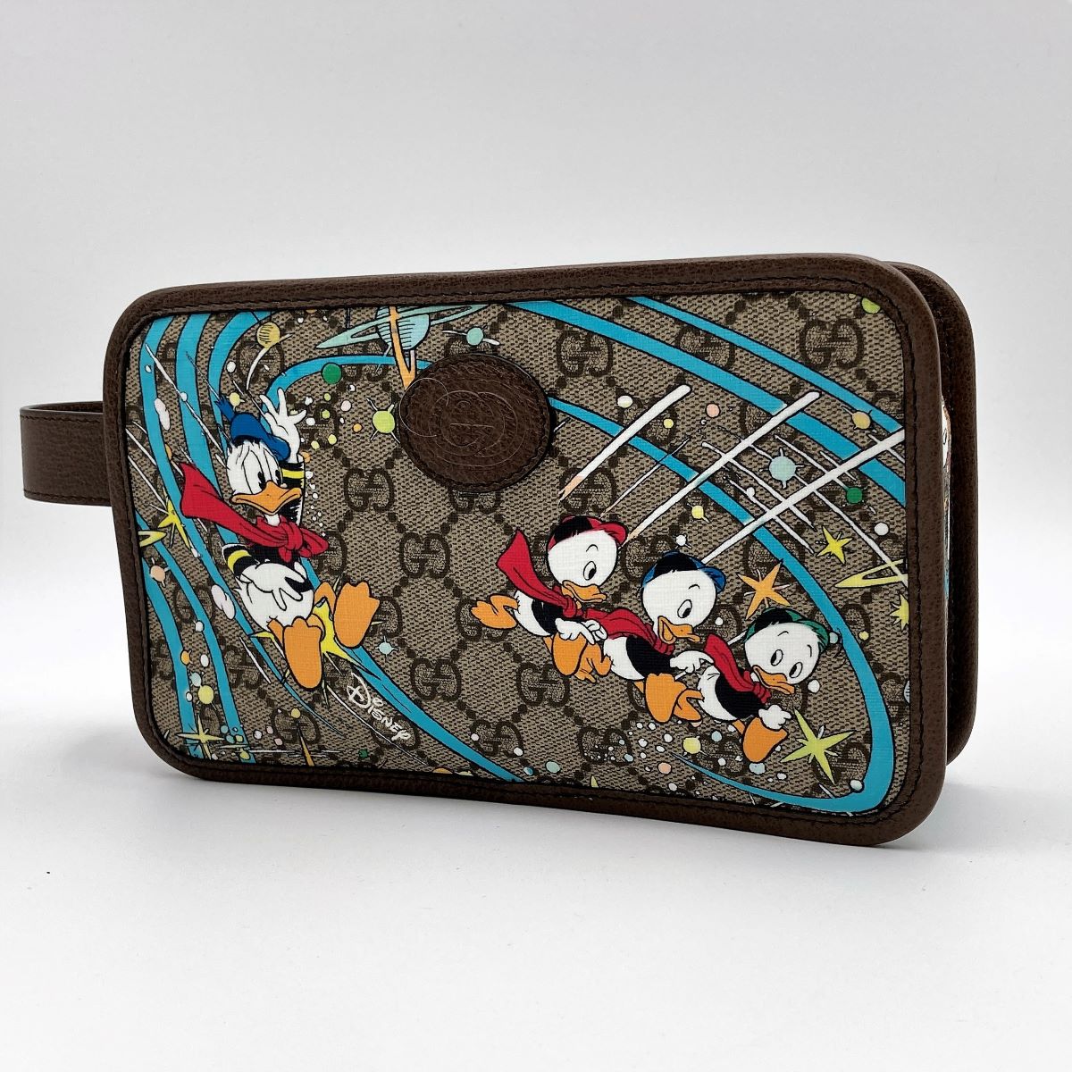 Gucci 647929 Disney Donald Duck Second Bag GG Supreme Brown Pre-owned
