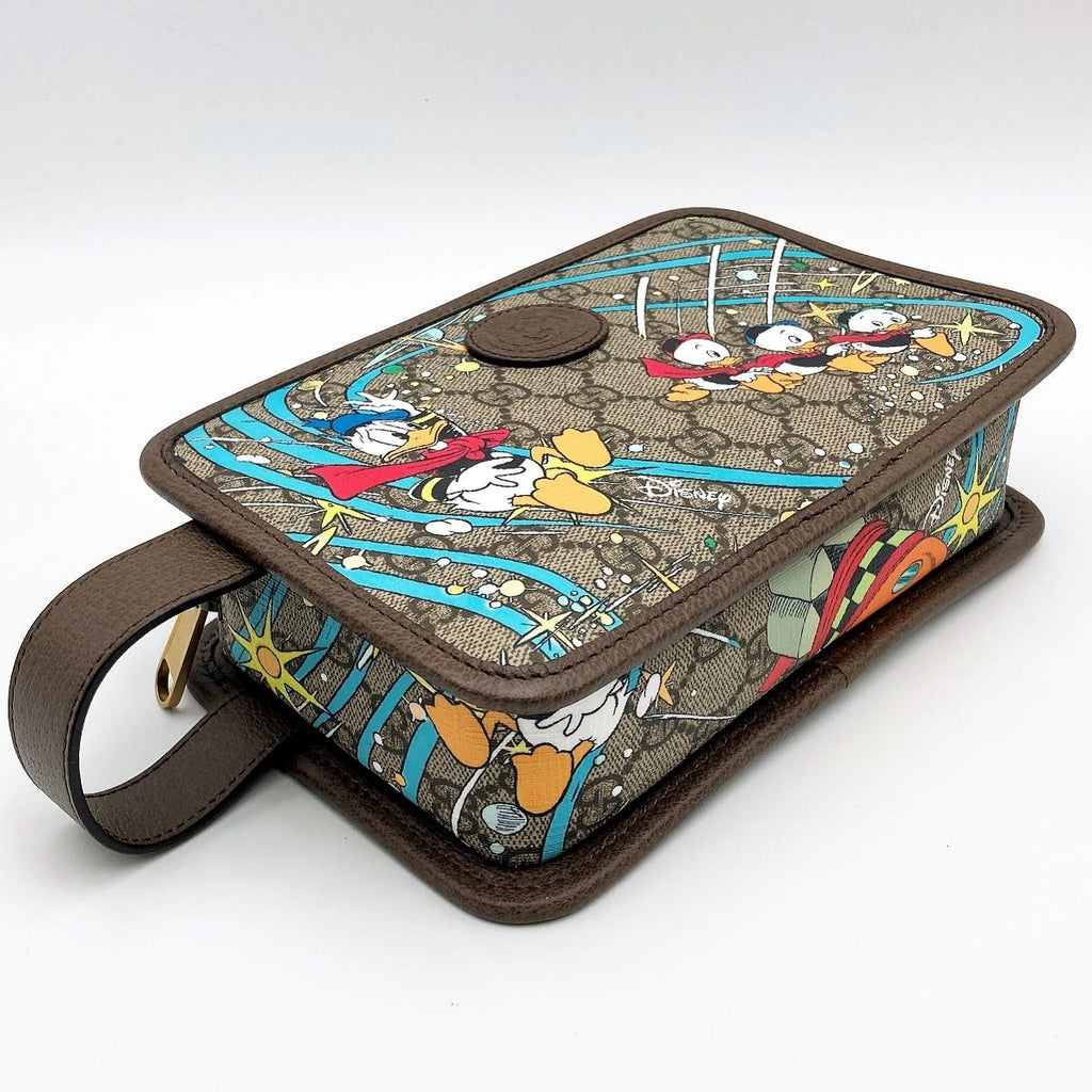 Gucci 647929 Disney Donald Duck Second Bag GG Supreme Brown Pre-owned