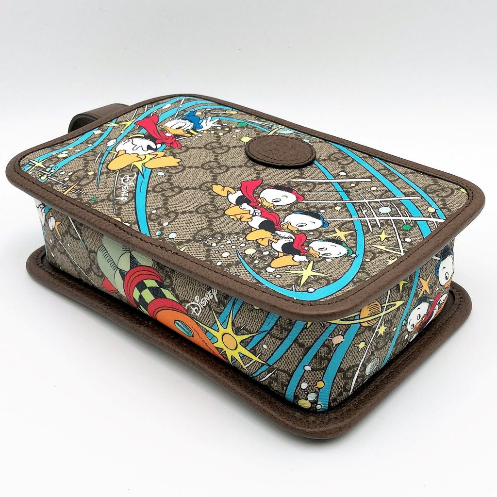 Gucci 647929 Disney Donald Duck Second Bag GG Supreme Brown Pre-owned