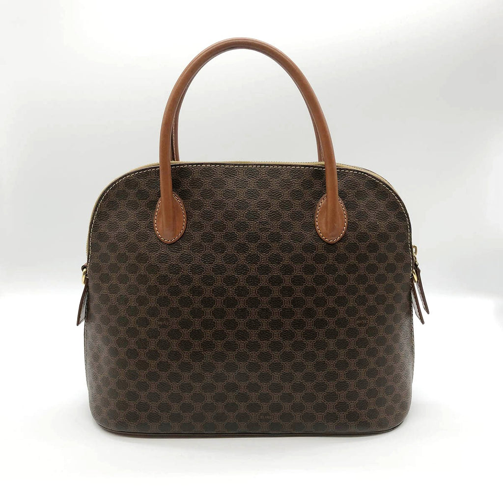 Celine M94 Macadam Handbag PVC Brown Pre-owned
