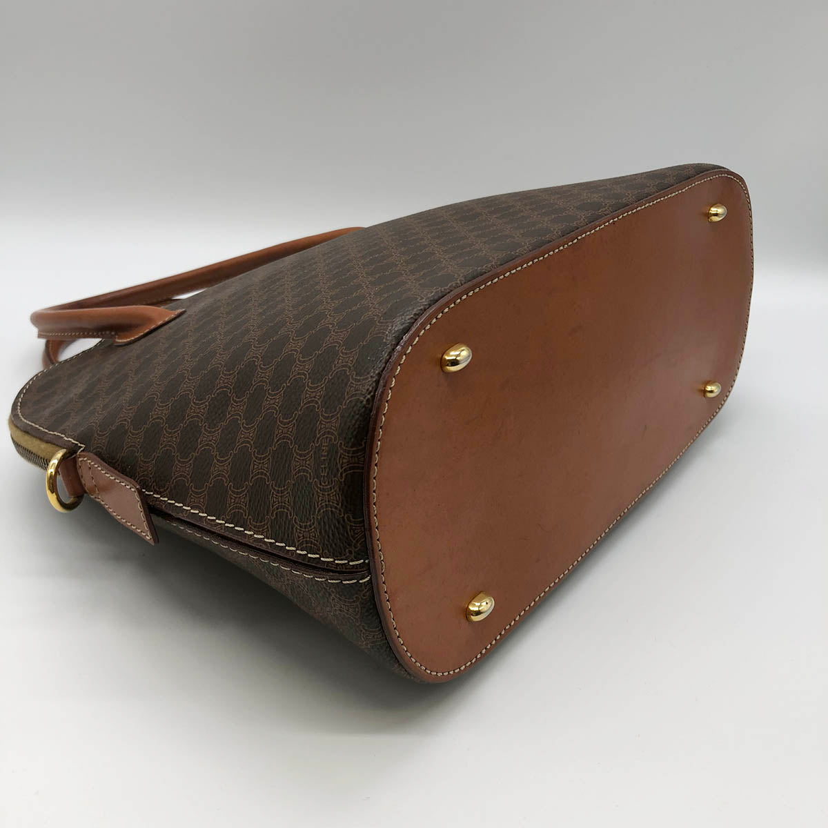 Celine M94 Macadam Handbag PVC Brown Pre-owned
