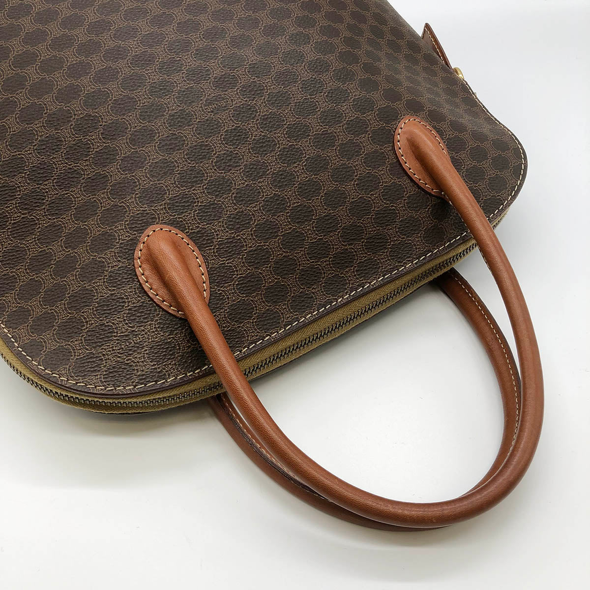 Celine M94 Macadam Handbag PVC Brown Pre-owned