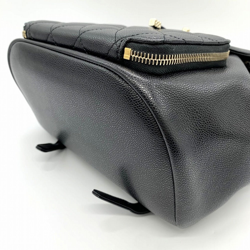 Chanel Matelassé Coco Mark Backpack Caviar Leather Black Pre-owned