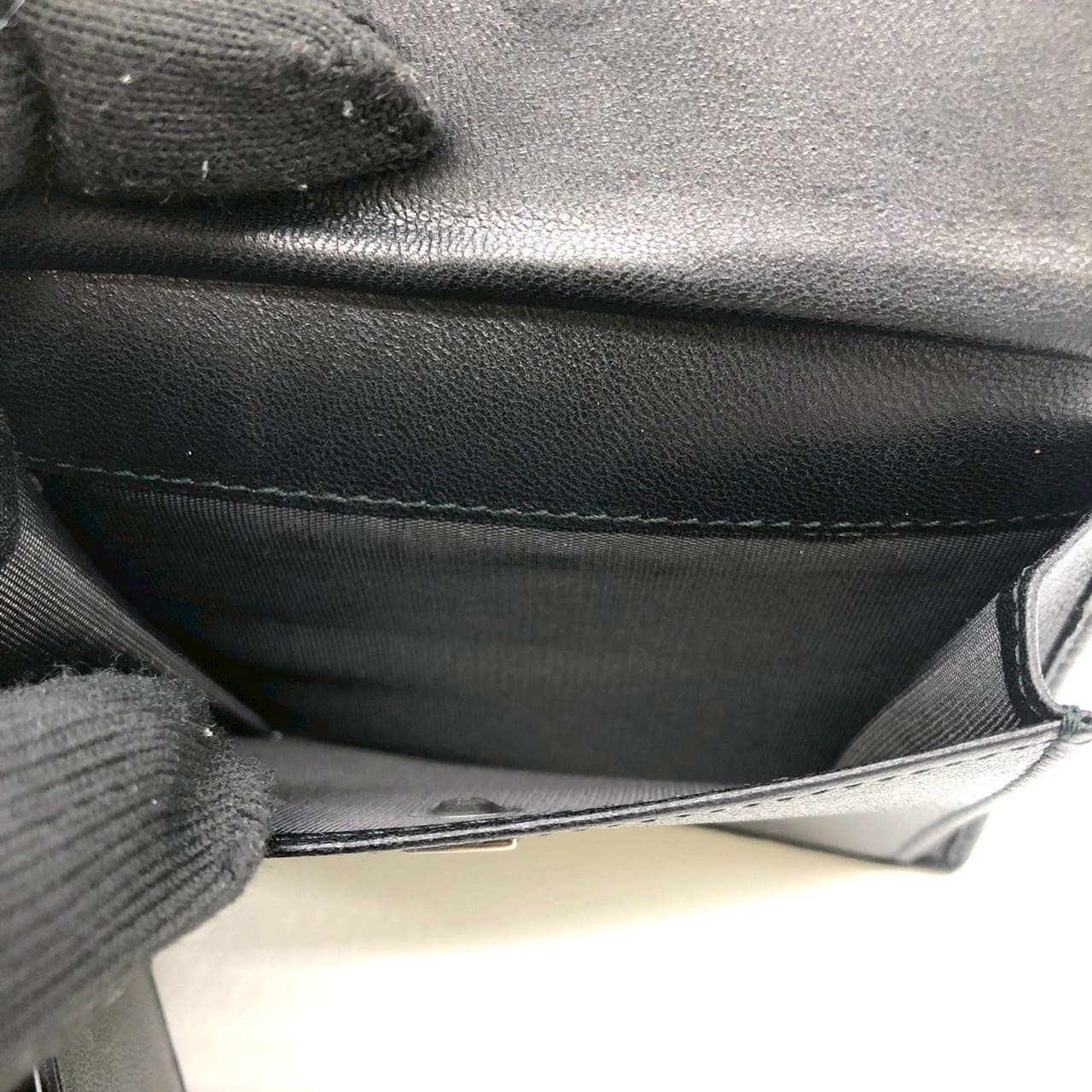Salvatore Ferragamo Gancini Bi-fold Wallet Leather Black Pre-owned