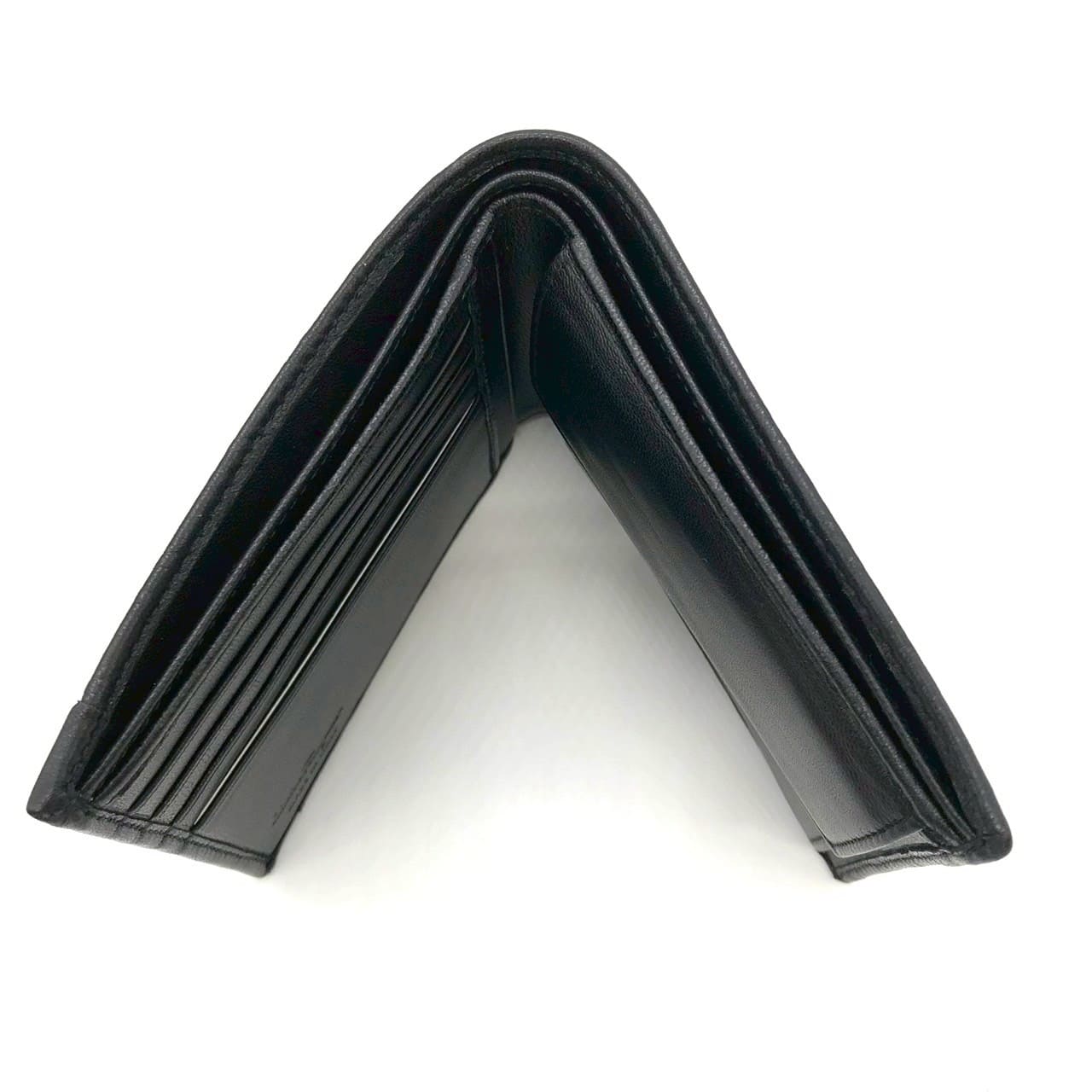 Salvatore Ferragamo Gancini Bi-fold Wallet Leather Black Pre-owned