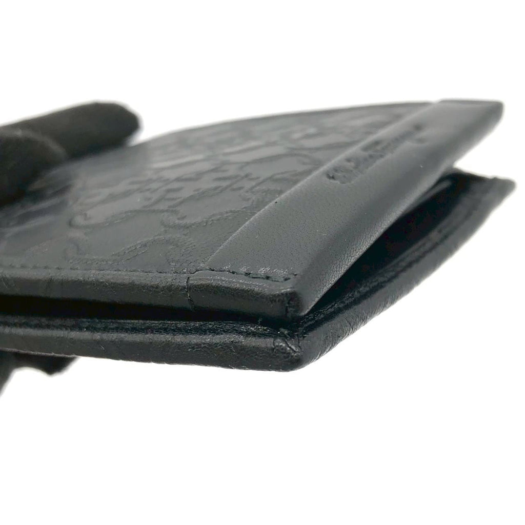 Salvatore Ferragamo Gancini Bi-fold Wallet Leather Black Pre-owned