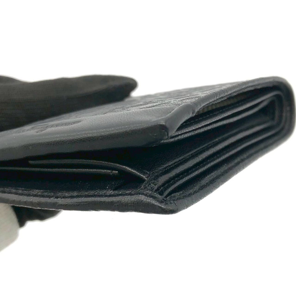 Salvatore Ferragamo Gancini Bi-fold Wallet Leather Black Pre-owned