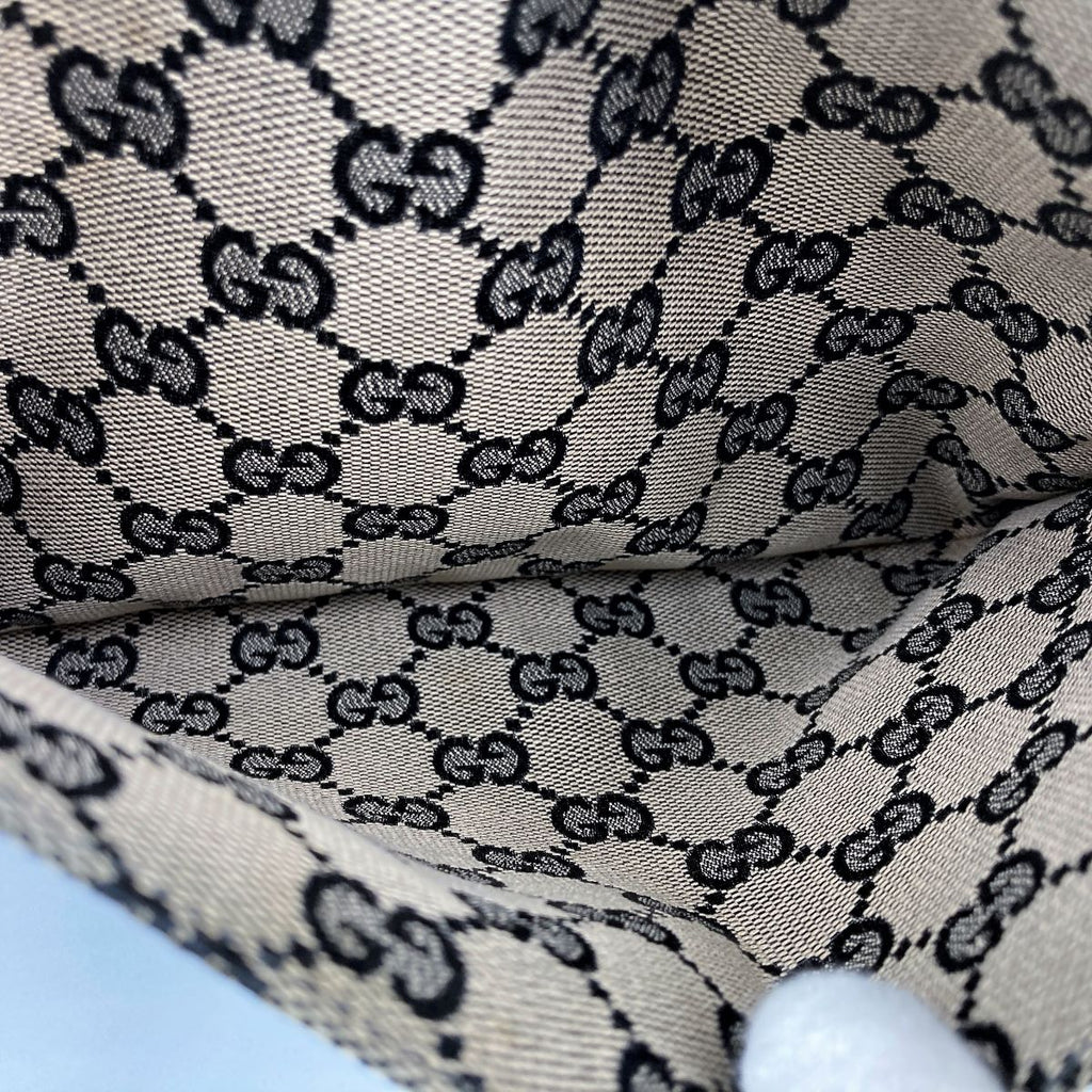 Gucci 019 0348 Shoulder Bag GG Canvas Black Pre-owned