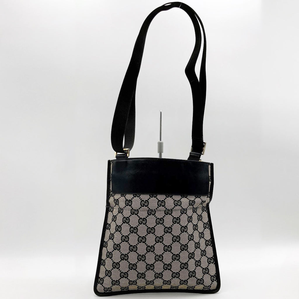 Gucci 019 0348 Shoulder Bag GG Canvas Black Pre-owned
