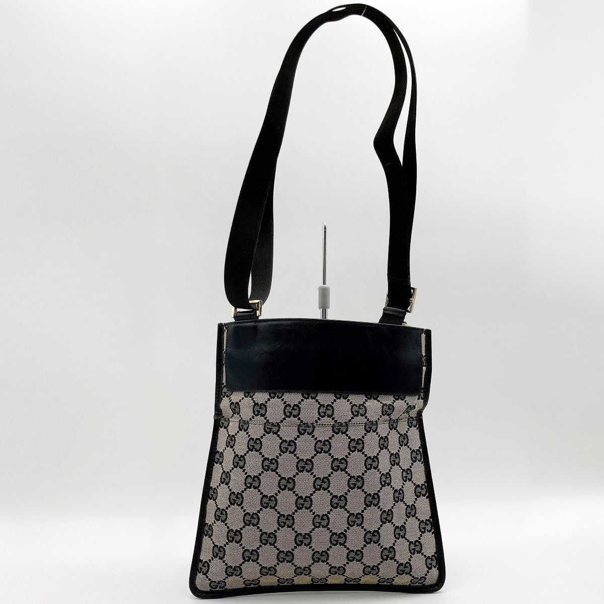 Gucci 019 0348 Shoulder Bag GG Canvas Black Pre-owned
