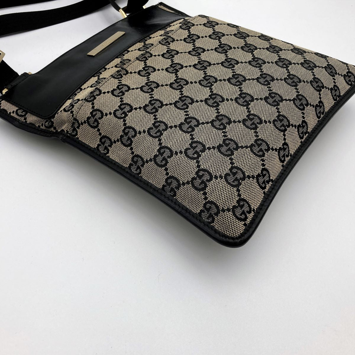 Gucci 019 0348 Shoulder Bag GG Canvas Black Pre-owned