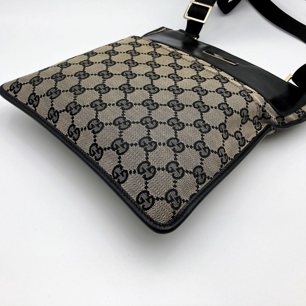 Gucci 019 0348 Shoulder Bag GG Canvas Black Pre-owned