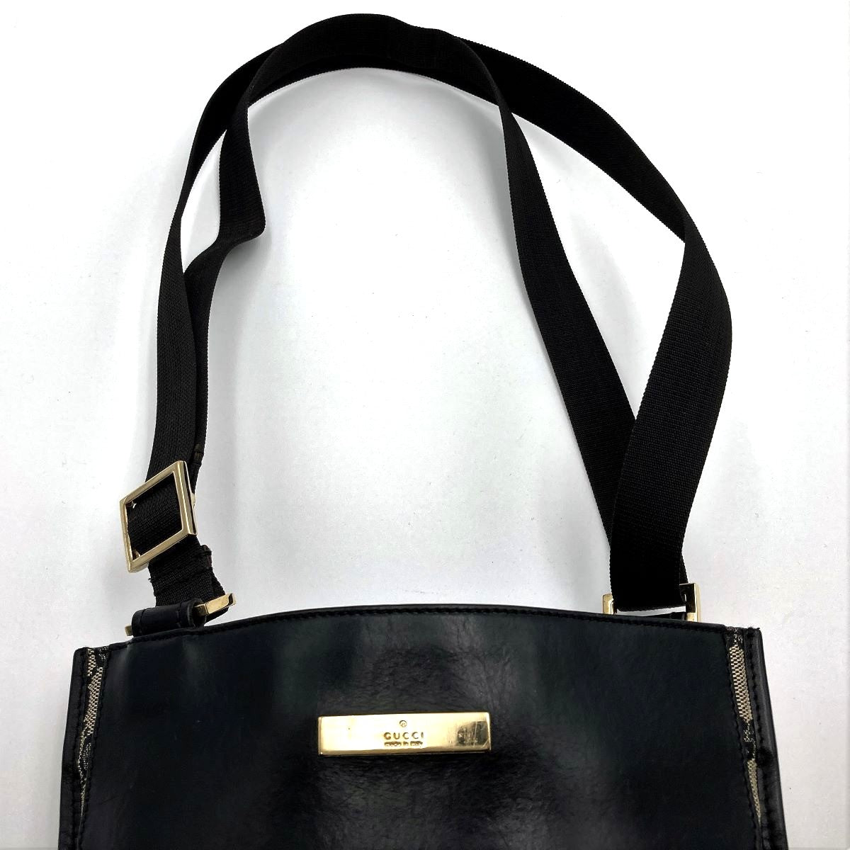 Gucci 019 0348 Shoulder Bag GG Canvas Black Pre-owned