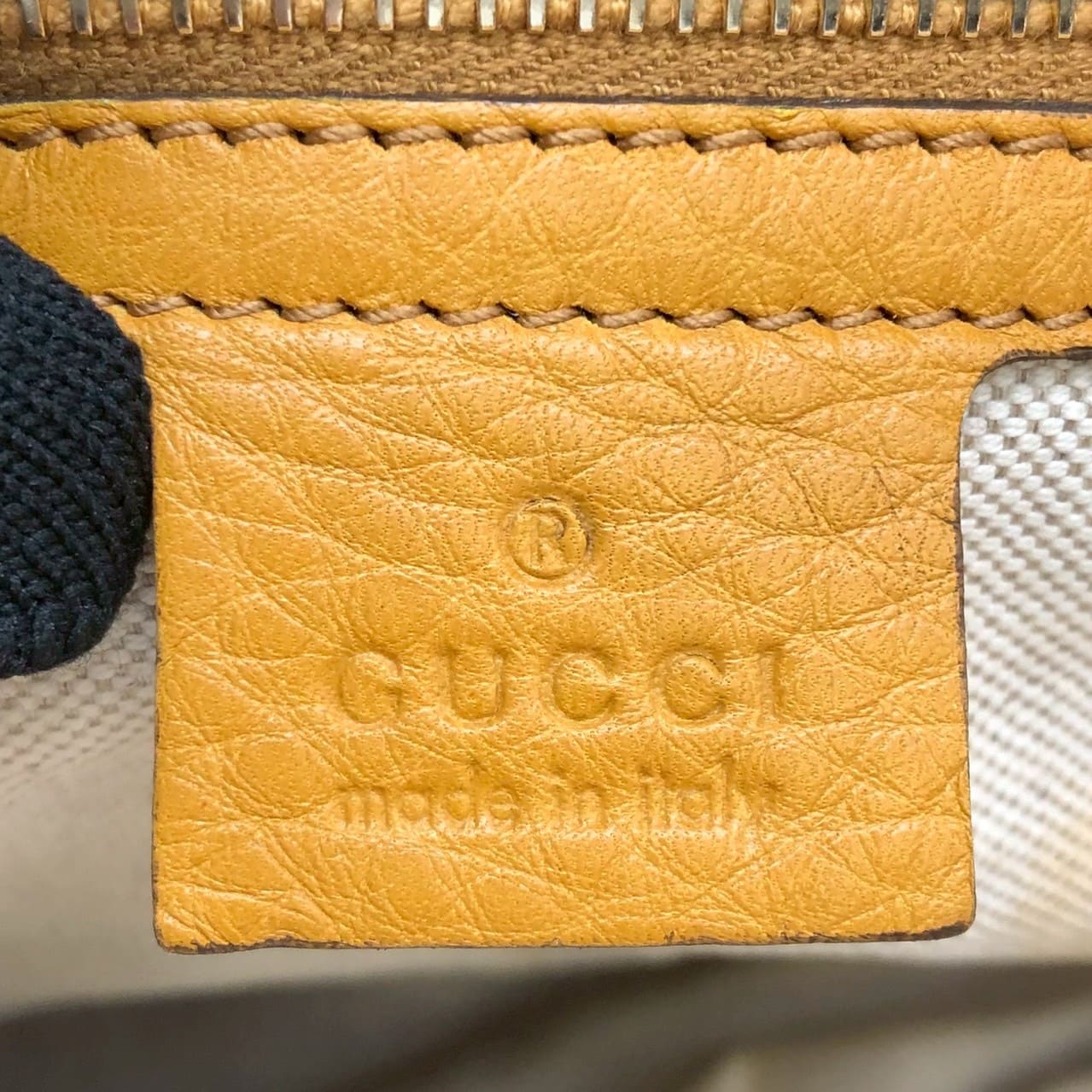 GUCCI 323671 Tote Bag, Interlocking G, Leather, Tassel, Yellow, Women's, Vintage, Brand, Fashion, PRE-OWNED