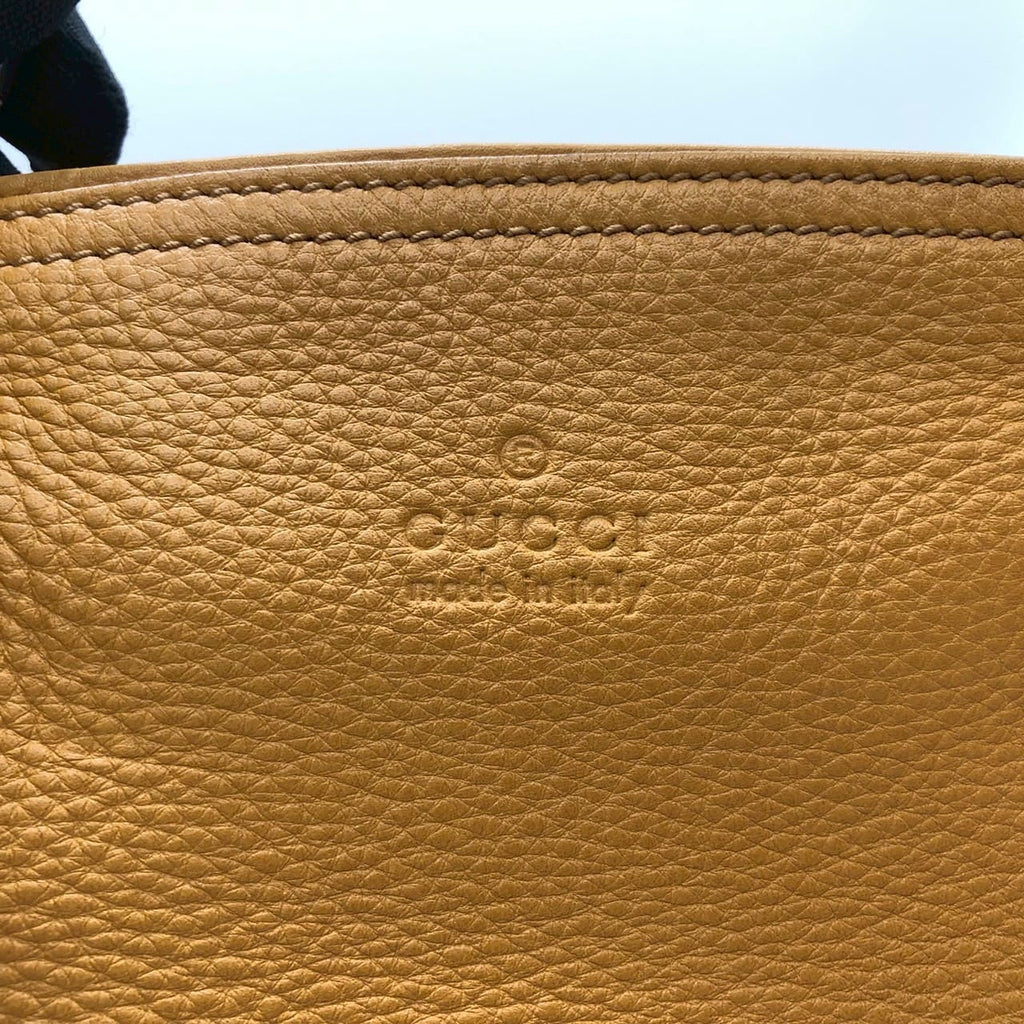 GUCCI 323671 Tote Bag, Interlocking G, Leather, Tassel, Yellow, Women's, Vintage, Brand, Fashion, PRE-OWNED