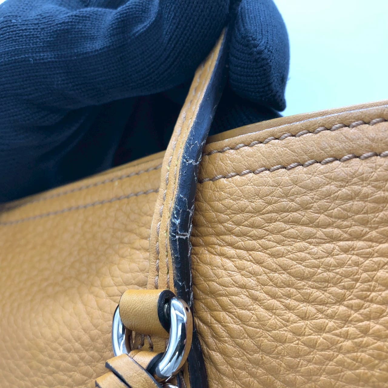 GUCCI 323671 Tote Bag, Interlocking G, Leather, Tassel, Yellow, Women's, Vintage, Brand, Fashion, PRE-OWNED