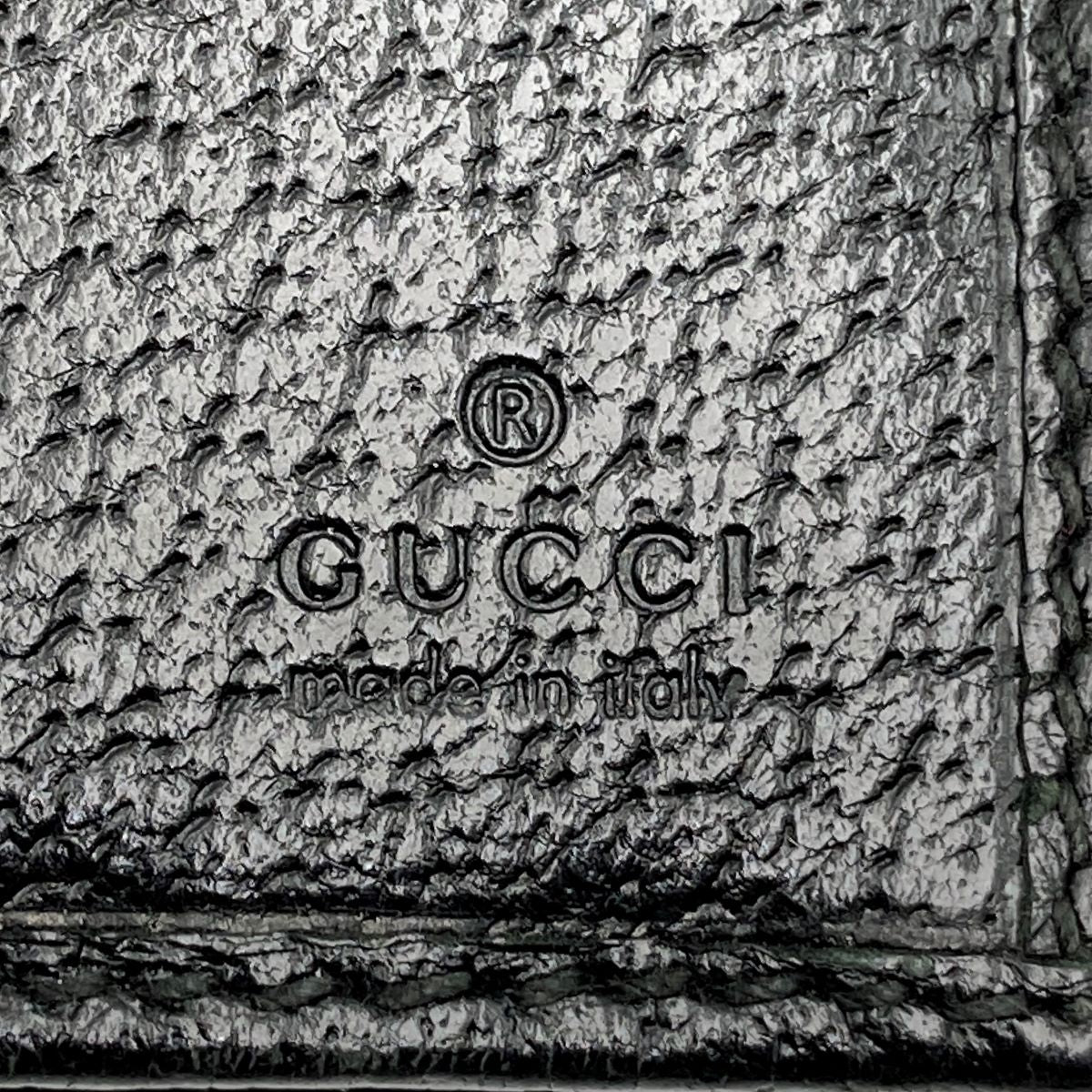 Gucci 141430 New Jackie Long Wallet GG Canvas Black Pre-owned