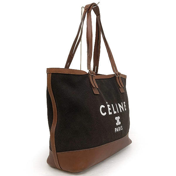 Celine S-SN-1120/S-PA-1011 Tote Bag/Shoulder Bag Canvas/Leather Black/Brown Pre-owned