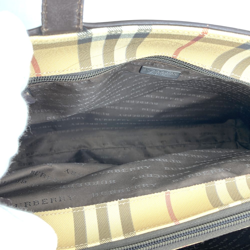 BURBERRY Burberry Tote Bag Handbag Beige Nova Check Nylon Leather Women's PRE-OWNED