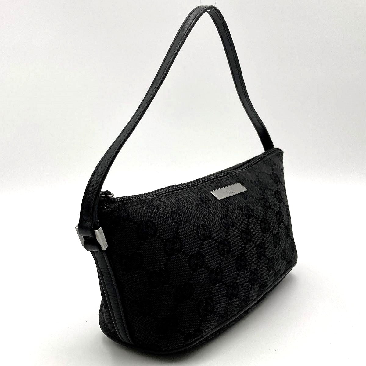 Gucci 07198 Accessory Pouch GG Canvas Black Pre-owned
