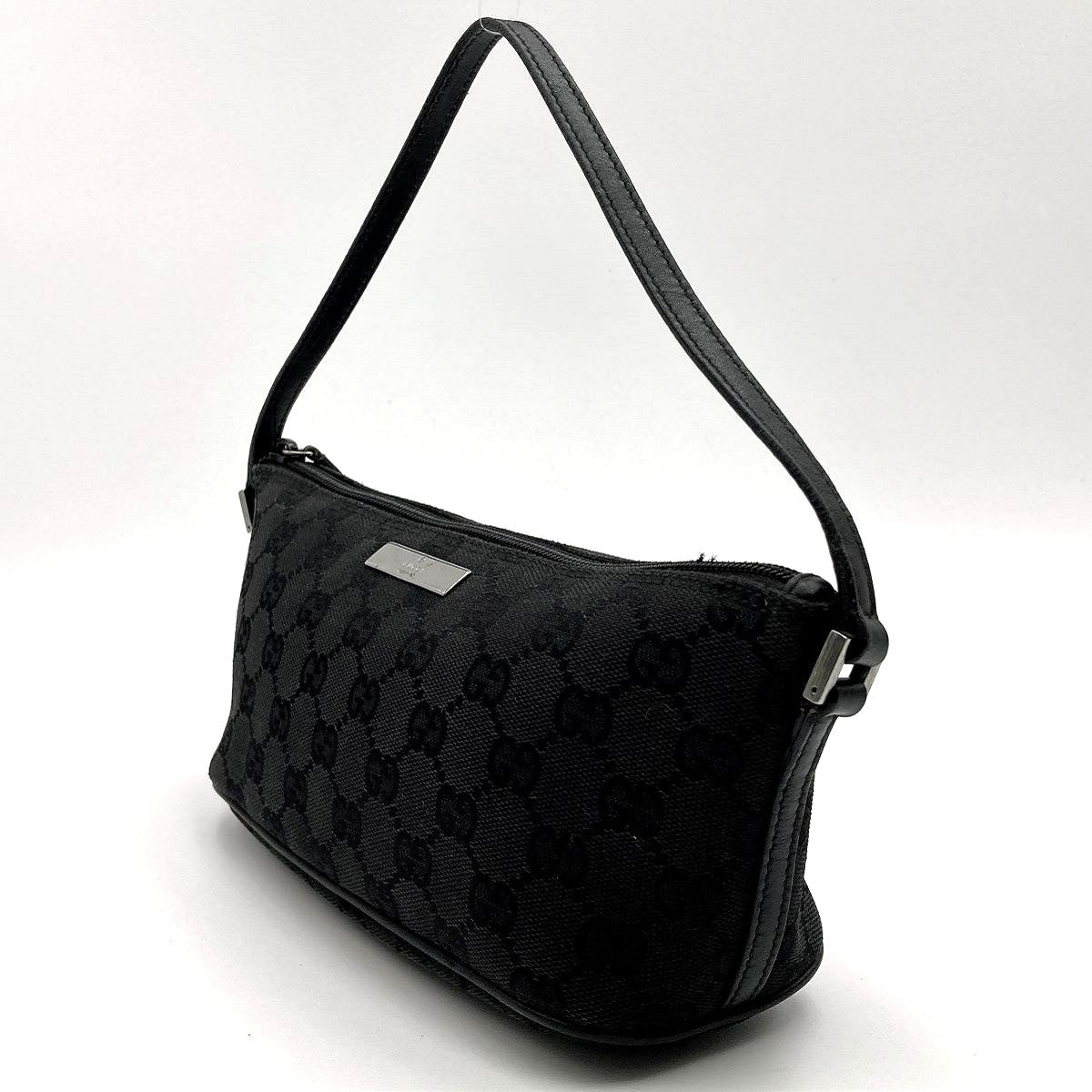 Gucci 07198 Accessory Pouch GG Canvas Black Pre-owned