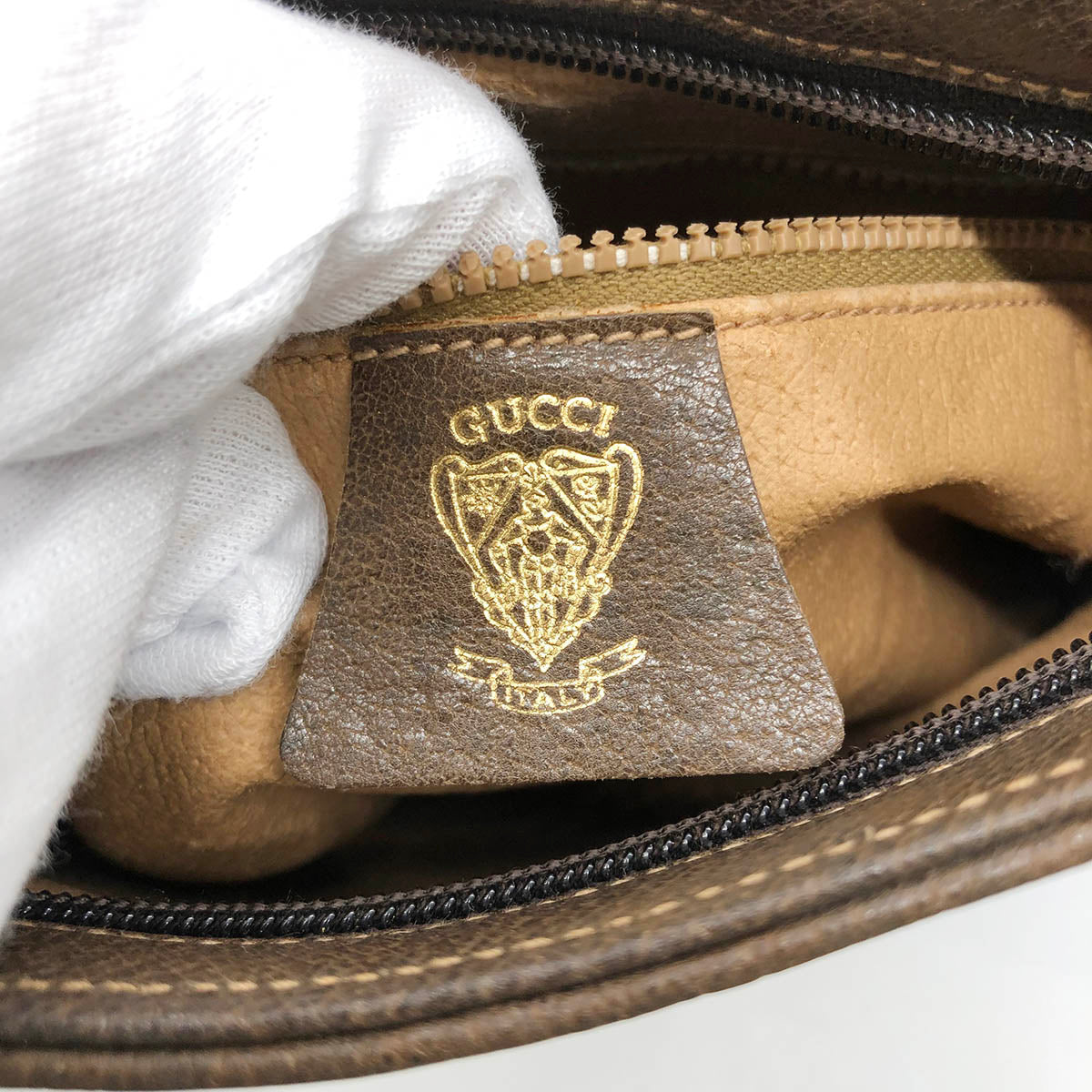 Gucci 30.01 GG Supreme Shoulder Bag Beige Pre-owned
