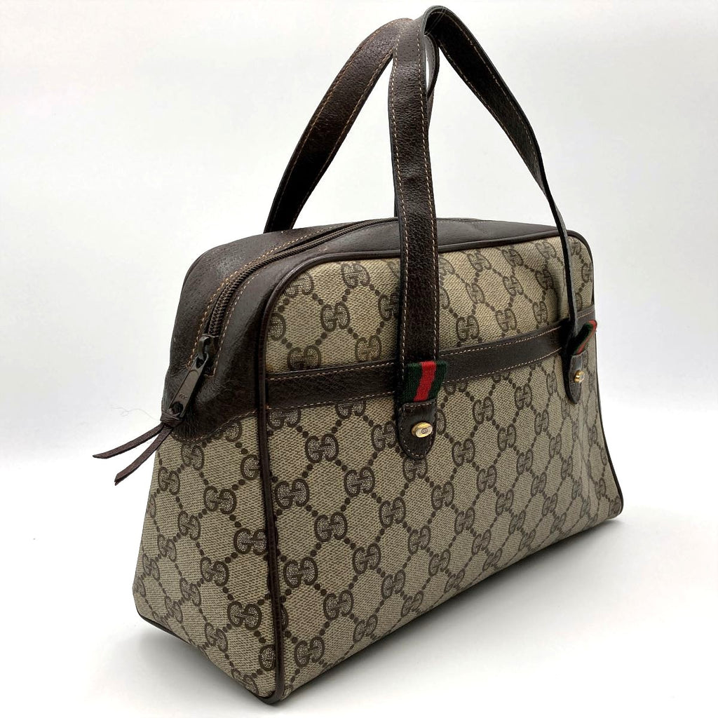 Gucci 39 02 053 Sherry Line Handbag GG Supreme PVC Brown Pre-owned