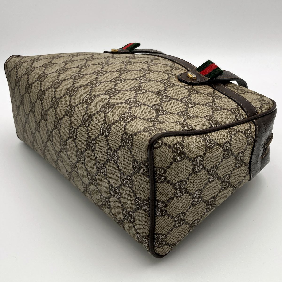 Gucci 39 02 053 Sherry Line Handbag GG Supreme PVC Brown Pre-owned