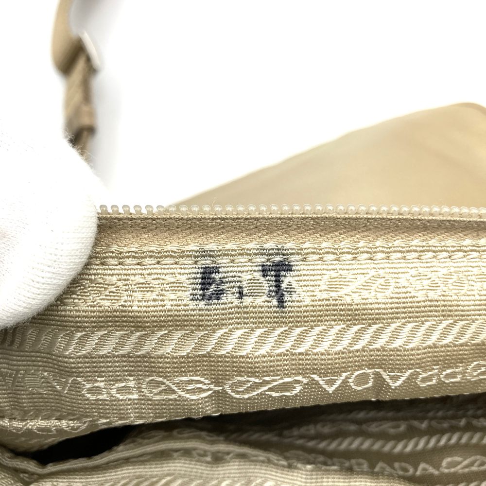 PRADA Prada Shoulder Bag Nylon Leather Beige Triangle Logo Women's Men's Fashion PRE-OWNED