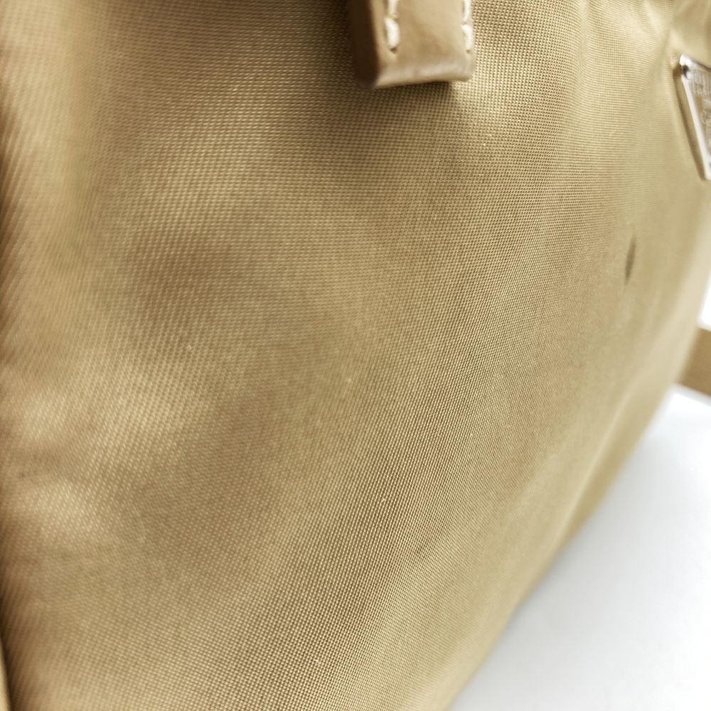 PRADA Prada Shoulder Bag Nylon Leather Beige Triangle Logo Women's Men's Fashion PRE-OWNED