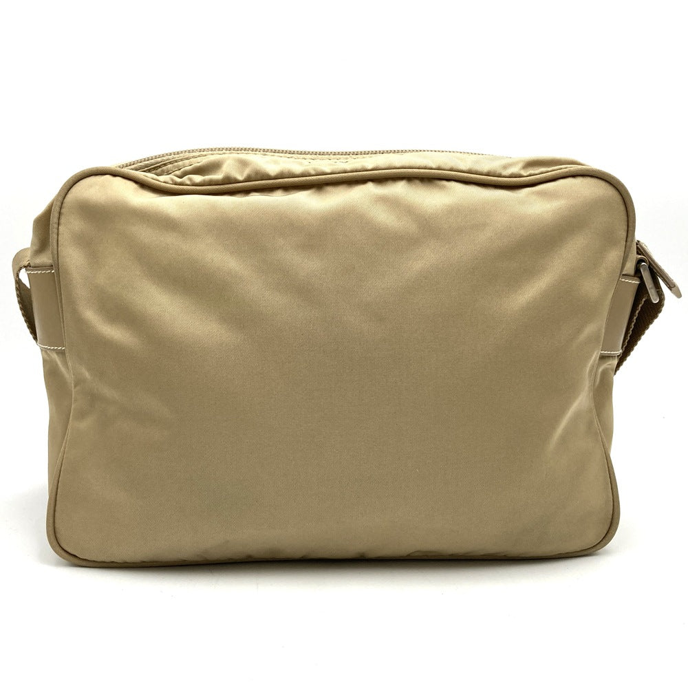 PRADA Prada Shoulder Bag Nylon Leather Beige Triangle Logo Women's Men's Fashion PRE-OWNED