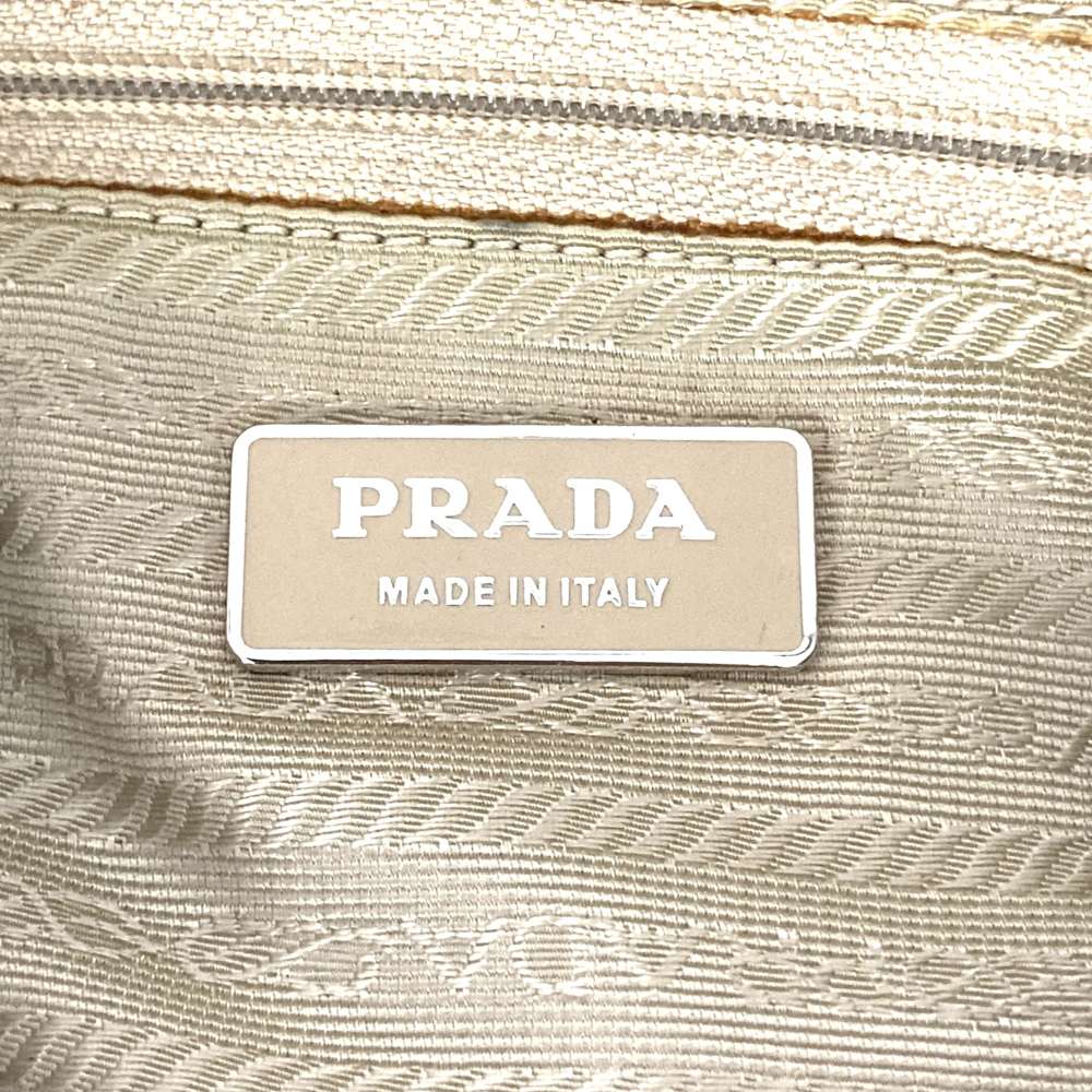 PRADA Prada Shoulder Bag Nylon Leather Beige Triangle Logo Women's Men's Fashion PRE-OWNED
