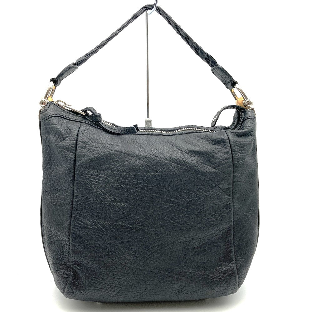 Gucci 257090 Bamboo Handbag/Shoulder Bag Leather Black Pre-owned