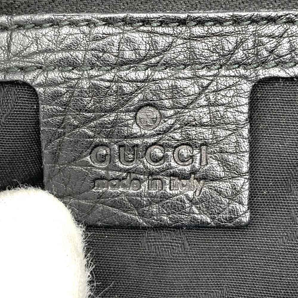 Gucci 257090 Bamboo Handbag/Shoulder Bag Leather Black Pre-owned