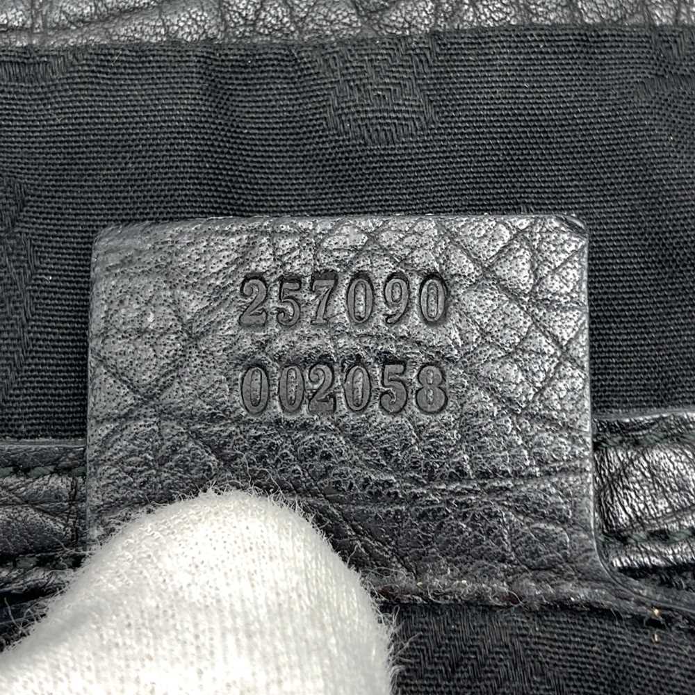 Gucci 257090 Bamboo Handbag/Shoulder Bag Leather Black Pre-owned