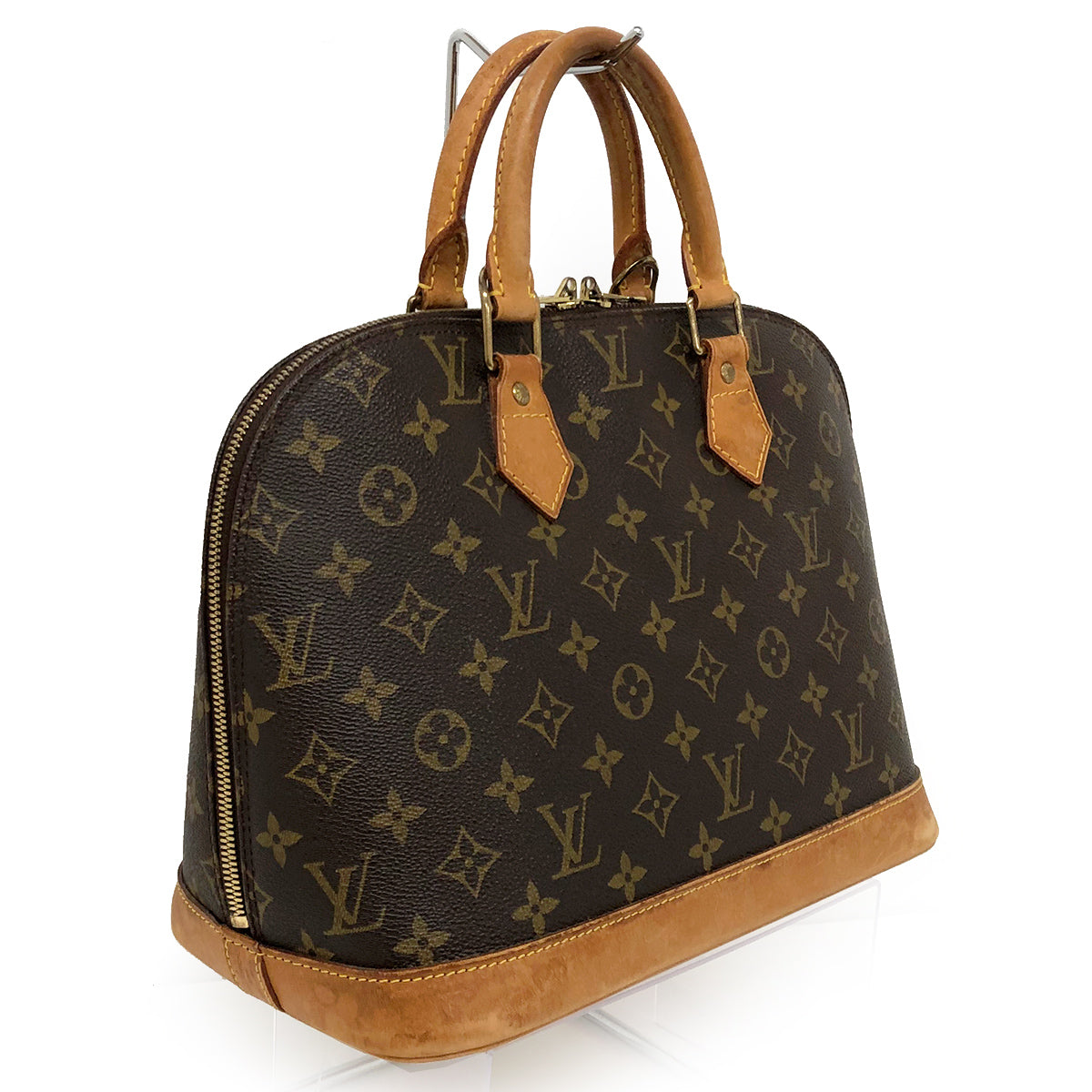 Louis Vuitton M51130 Alma Handbag Monogram PVC/Leather Brown Pre-owned