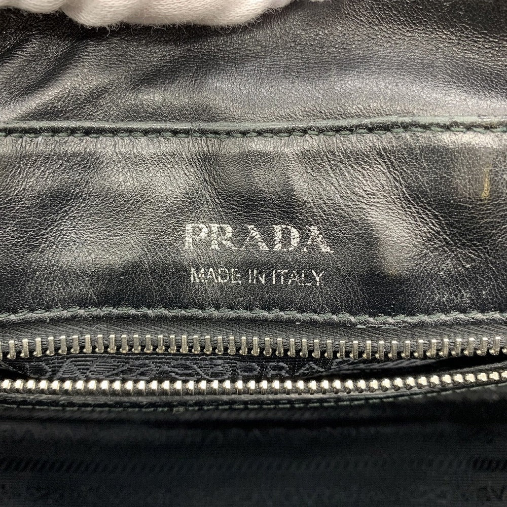 PRADA Diagram Handbag/Shoulder Bag, 2-way, Crossbody, Leather, Black, Women's/Men's, Brand PRE-OWNED