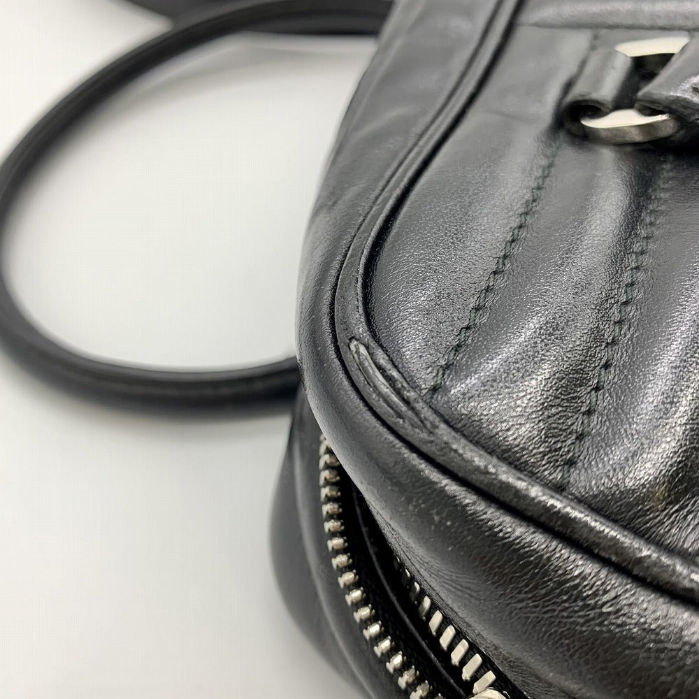 PRADA Diagram Handbag/Shoulder Bag, 2-way, Crossbody, Leather, Black, Women's/Men's, Brand PRE-OWNED