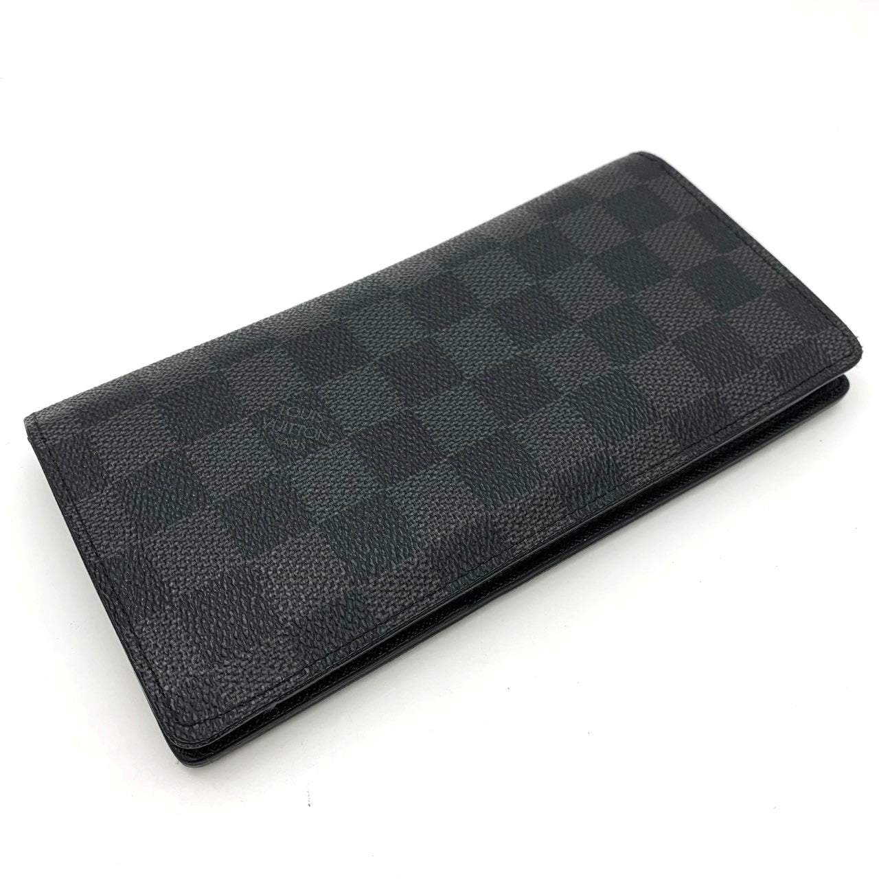 Louis Vuitton M62665 Portefeuille Brazza Long Wallet Damier Canvas Black Pre-owned