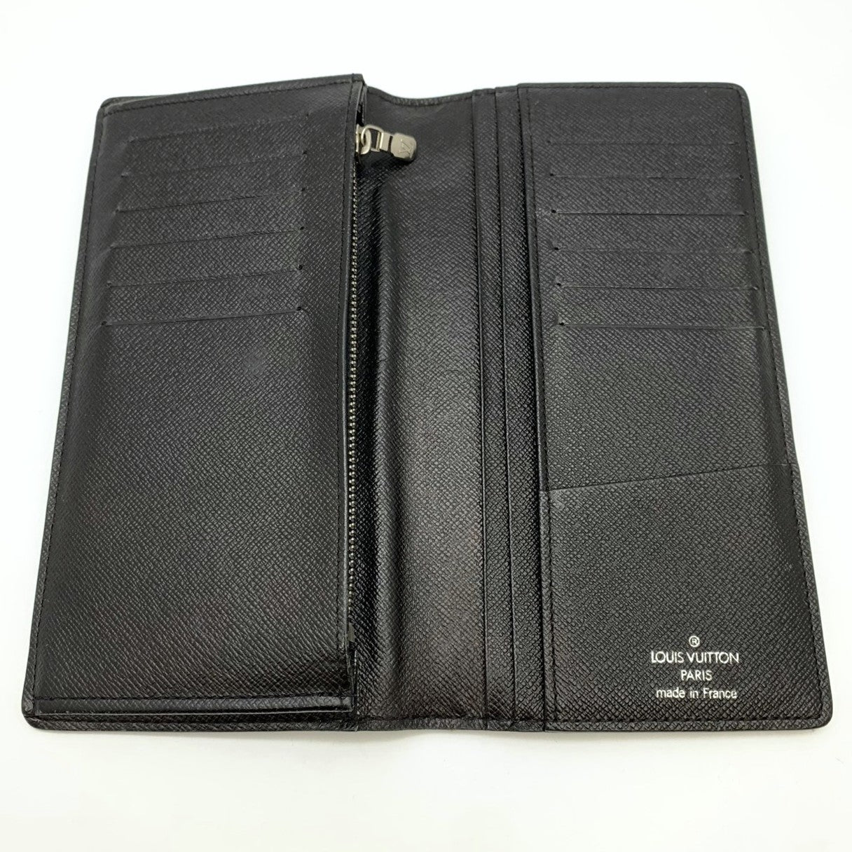 Louis Vuitton M62665 Portefeuille Brazza Long Wallet Damier Canvas Black Pre-owned