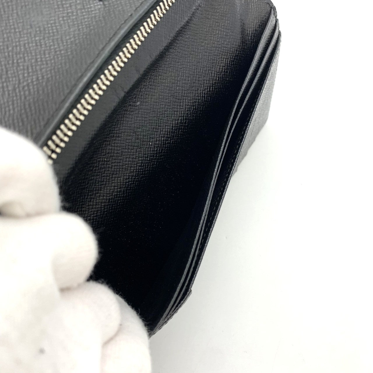 Louis Vuitton M62665 Portefeuille Brazza Long Wallet Damier Canvas Black Pre-owned