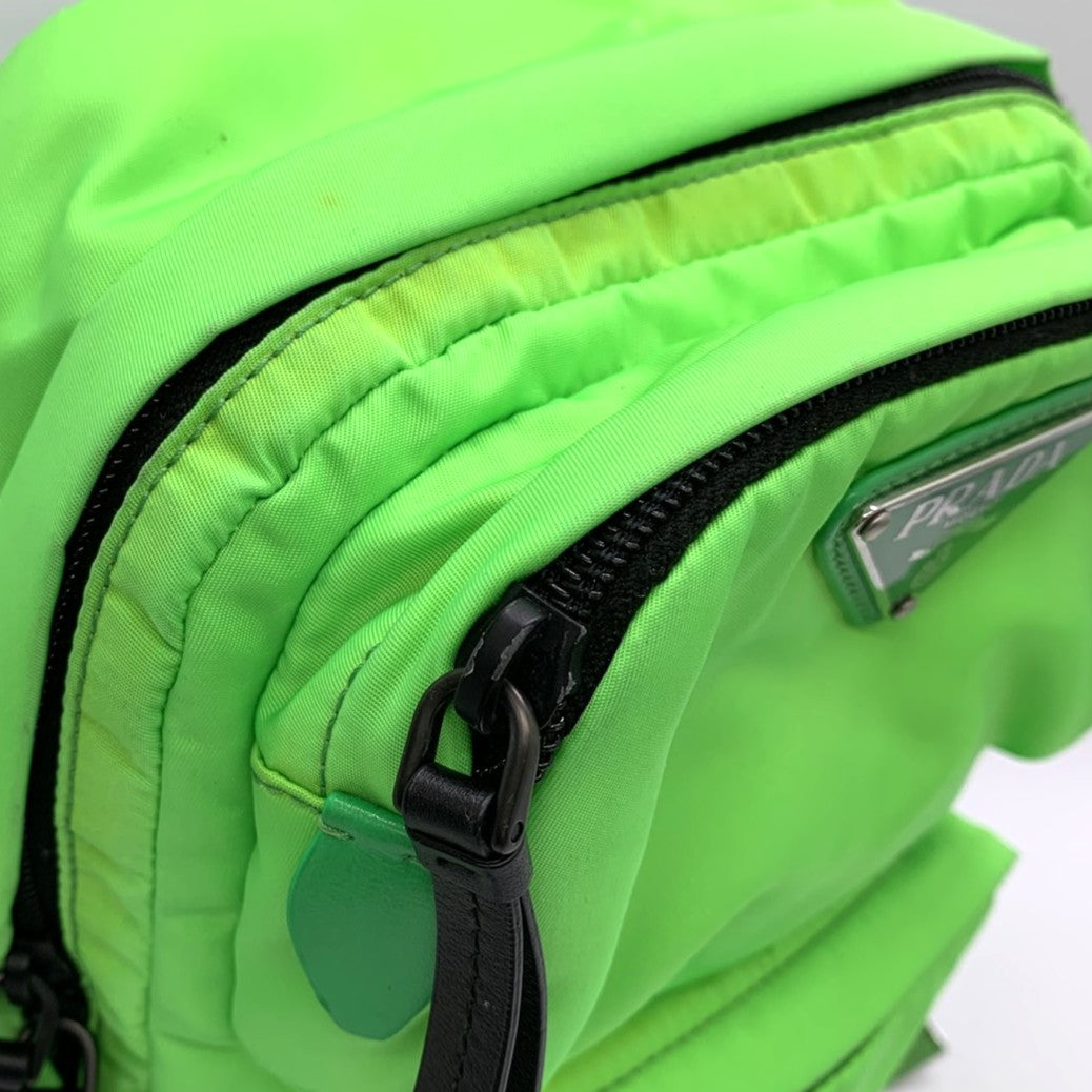 Prada Body Bag Nylon Fluorescent Green Pre-owned